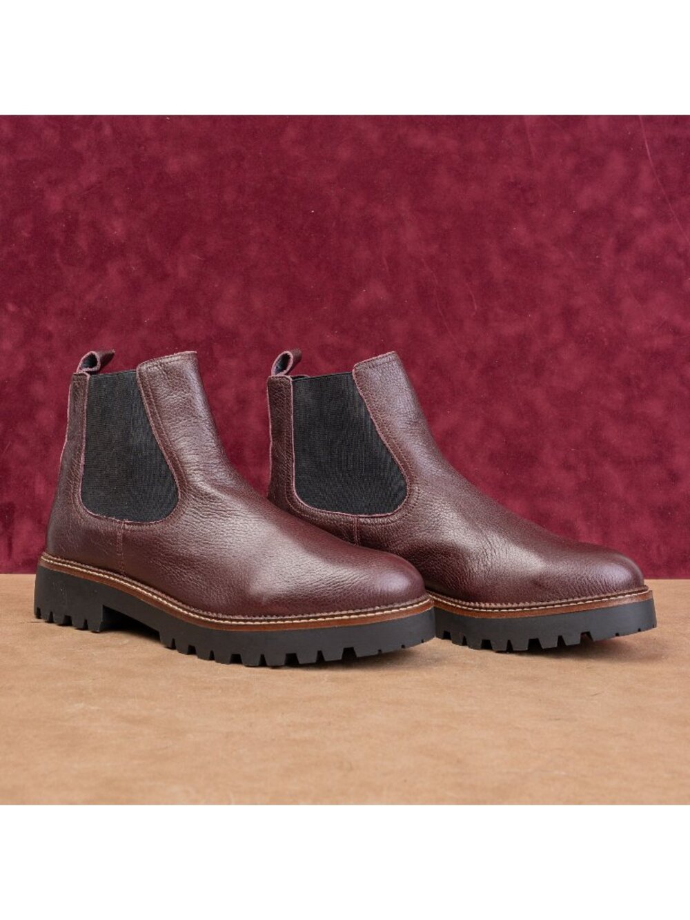 Caslon Women Miller Burgundy Leather Water Resistant Chelsea Boots Sz 12